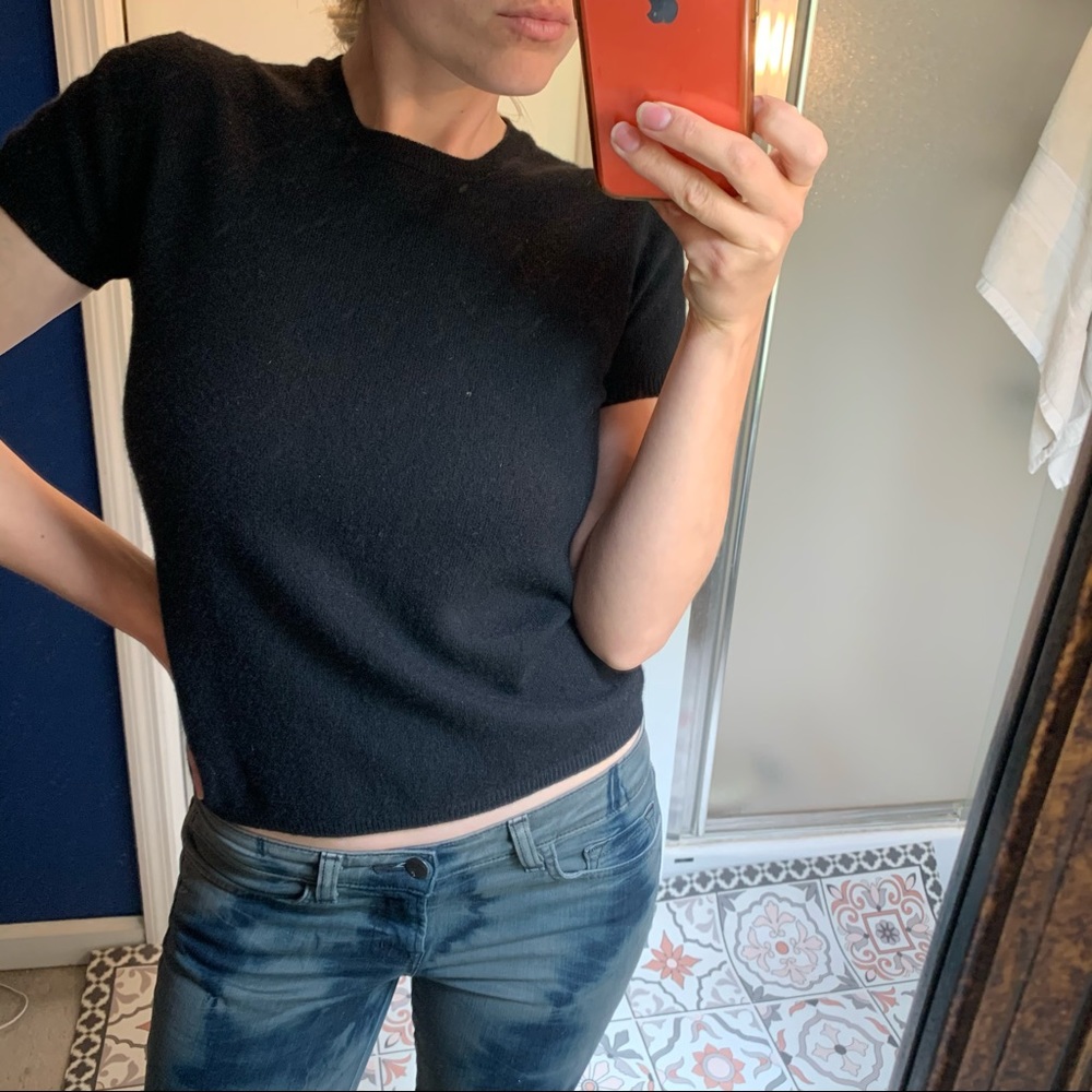 Banana Republic Black cashmere sweater Tee Top S